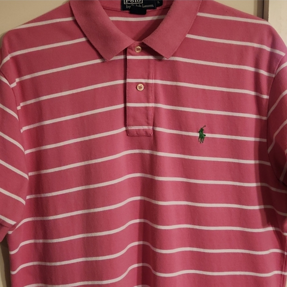 Ralph Lauren Polo Pink with White Stripes